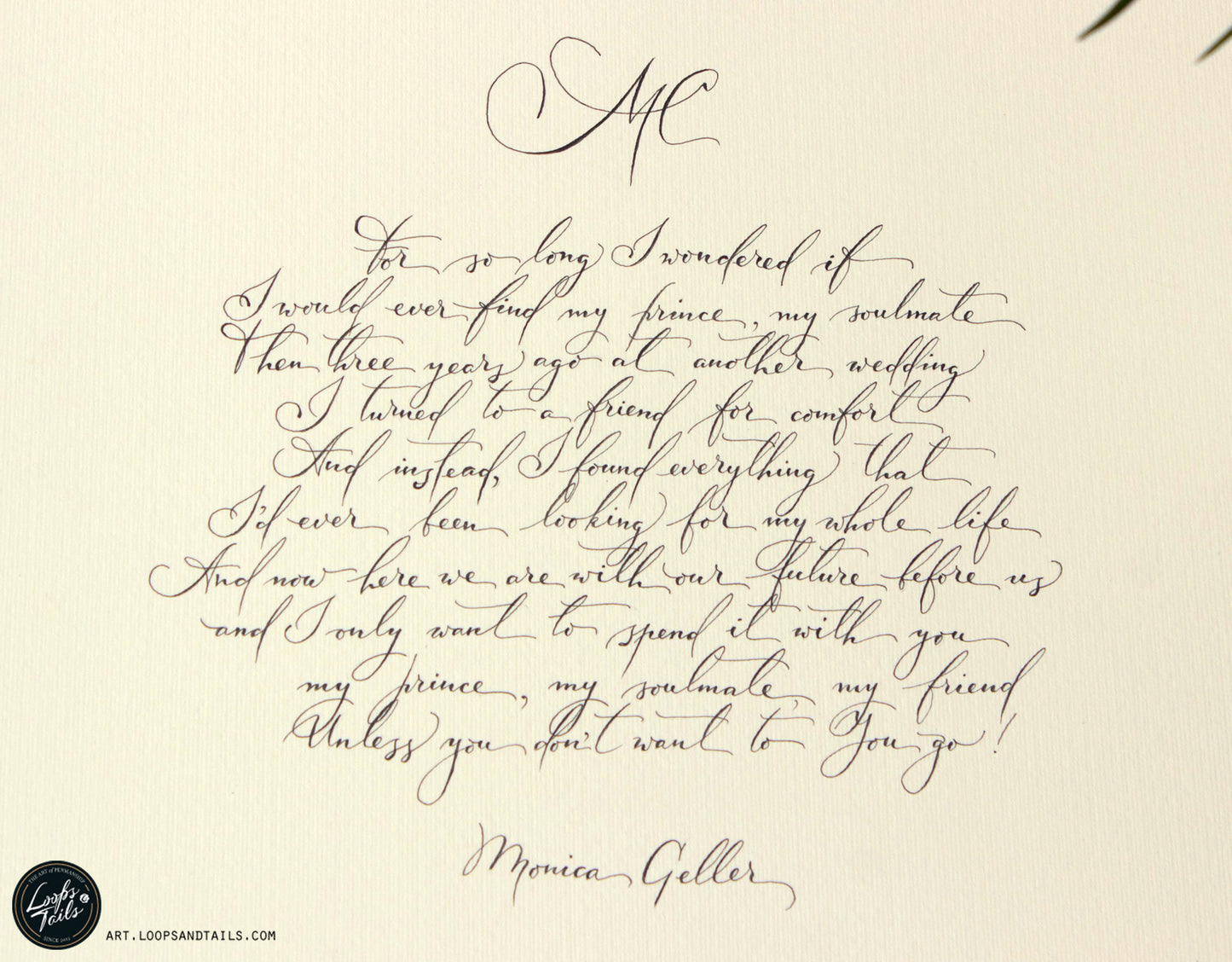 Monica Geller's wedding vows